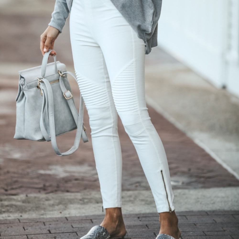 ✨White moto biker leggings✨